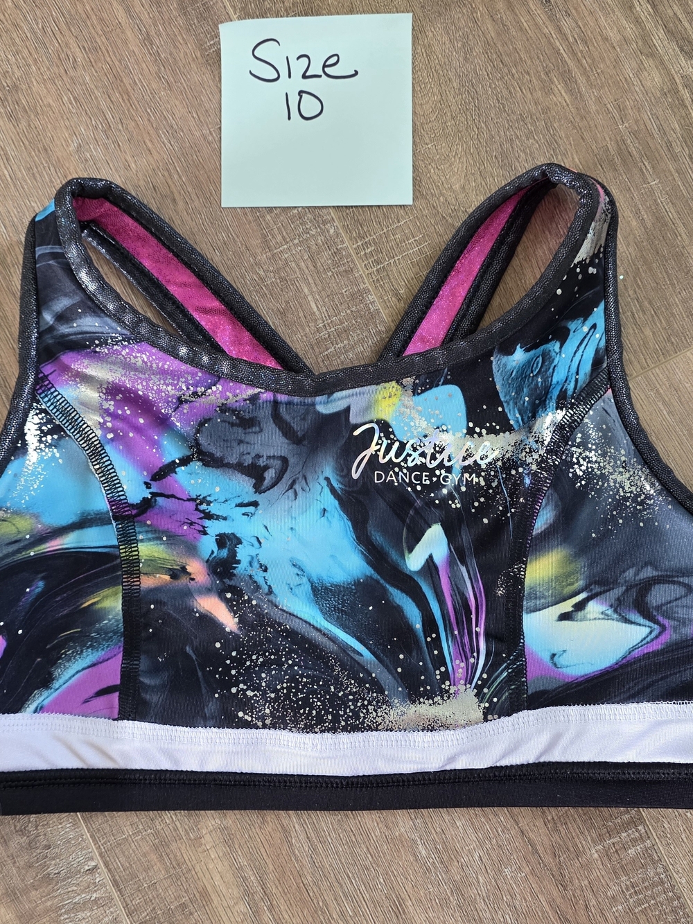 Justice Girls' Athletic Sports Bra - Black/Blue/Purple